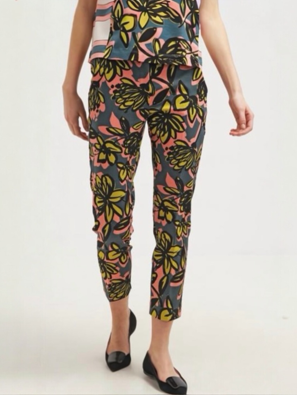 MAXMARA • Weekend Rubino Slim Cigarette Trousers in Floral Print